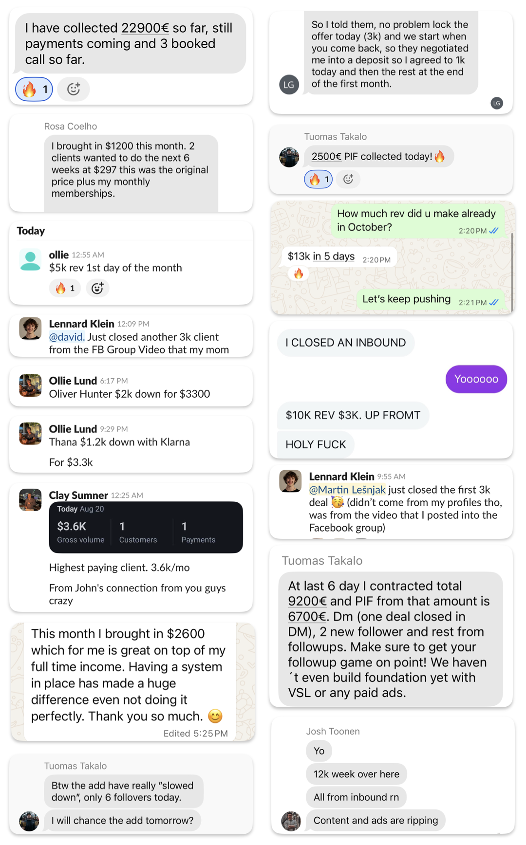 Client results, screenshot two